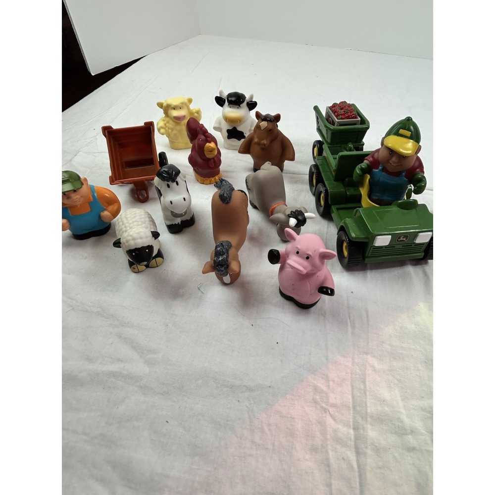 john deere farm animals toys And Vehicle Preschool TOMY Ertle 15 Pieces